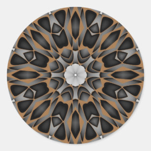 3D Mesmerising Mandala Classic Round Sticker