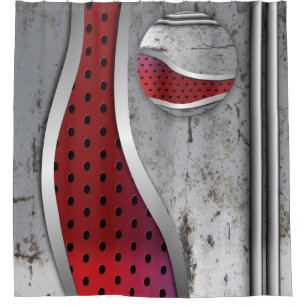 3D Metal textured Art Shower Curtain