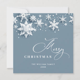 3D Minimalist Snowflakes Christmas Greeting Holiday Card