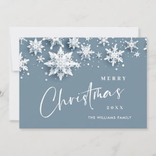 3D Minimalist Snowflakes Christmas Greeting Holiday Card