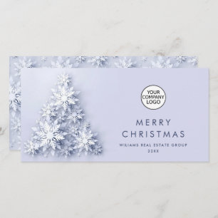 3D Minimalist Snowflakes Christmas Tree Greeting Holiday Card