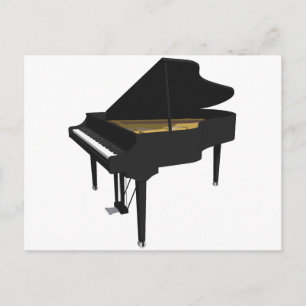 3D Model: Black Grand Piano: Postcard