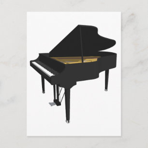 3D Model: Black Grand Piano: Postcard