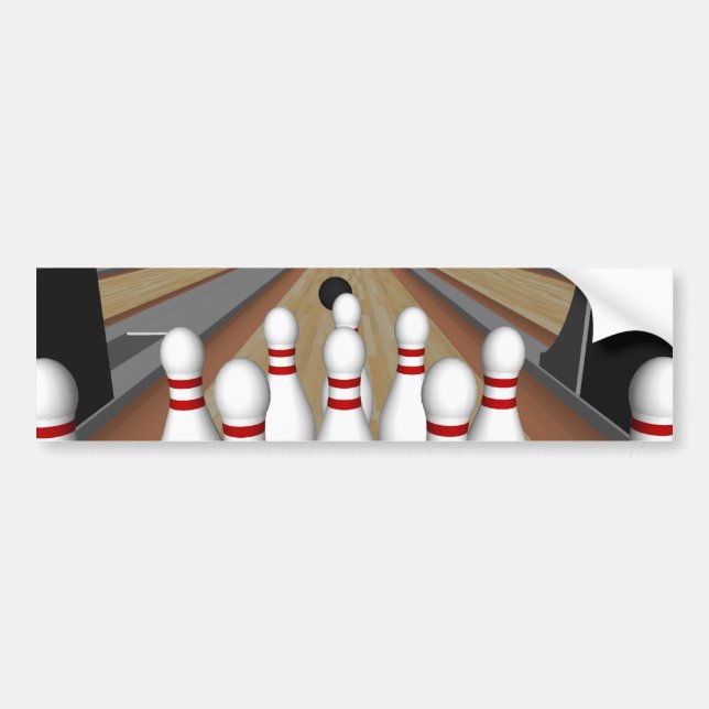 3D Model: Bowling Pins on Lane: Bumper Sticker (Front)