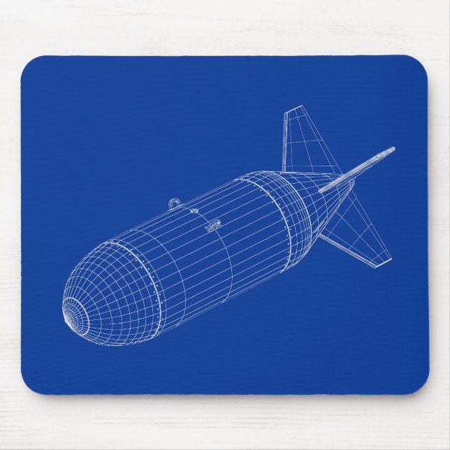 3D model of nuclear gravity bomb Mouse Mat (Front)