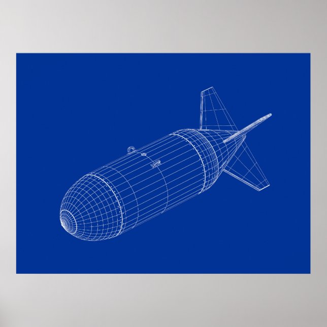 3D model of nuclear gravity bomb Poster (Front)