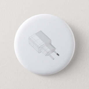 3D model of smartphone charger 6 Cm Round Badge