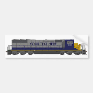 3D Model: Train Engine: Railroad: Bumper Sticker