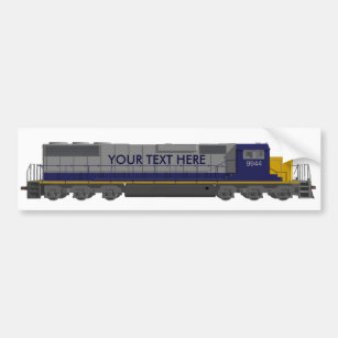 3D Model: Train Engine: Railroad: Bumper Sticker
