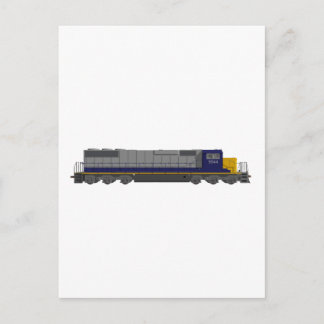 3D Model: Train Engine: Railroad: Postcard