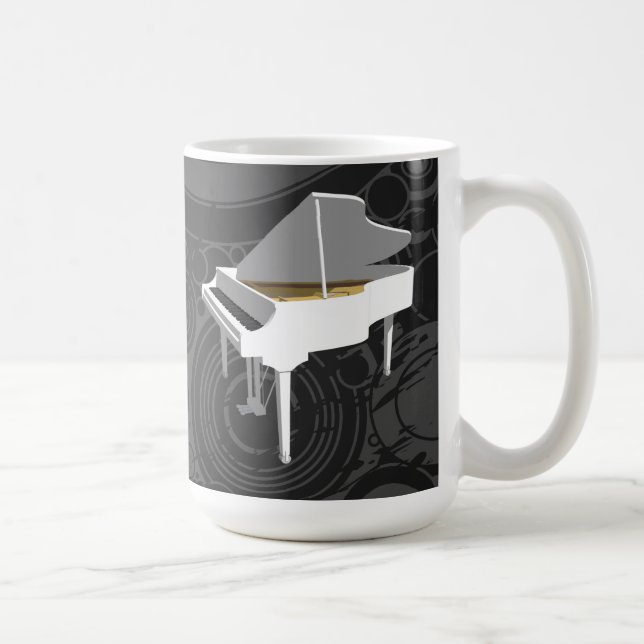 3D Model: White Grand Piano: Coffee Mug (Right)