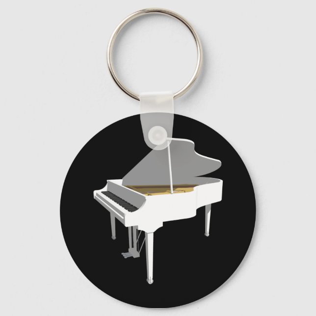 3D Model: White Grand Piano: Key Ring (Front)