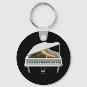 3D Model: White Grand Piano: Key Ring