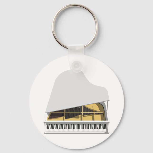 3D Model: White Grand Piano: Key Ring (Front)