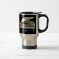 3D Model: White Grand Piano: Travel Mug