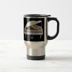 3D Model: White Grand Piano: Travel Mug