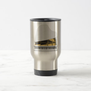 3D Model: White Grand Piano: Travel Mug