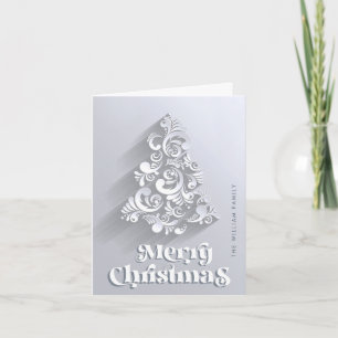 3D Modern Ornament Christmas Tree Greeting Holiday Card