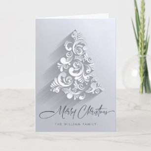 3D Modern Ornament Christmas Tree Greeting Holiday Card