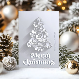 3D Modern Ornament Christmas Tree Greeting Holiday Card