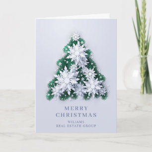 3D Modern Snowflake Christmas Corporate Greeting Holiday Card