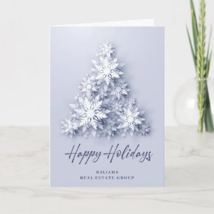 3D Modern Snowflake Christmas Corporate Greeting Holiday Card