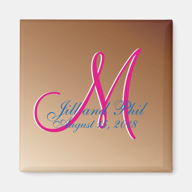 3d Monogram Copper Magnet (Front)