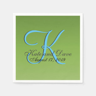 3d Monogram Green Lime Napkin