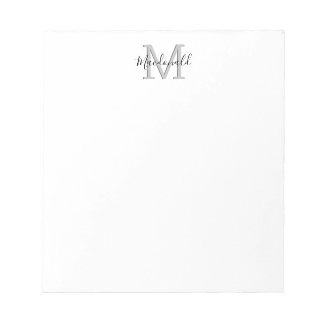 3D Monogram Name Notepad (Front)