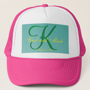 3d Monogram Teal Green Trucker Hat
