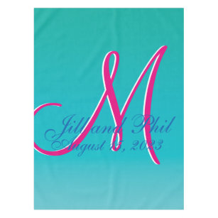 3d Monogram Turquoise Tablecloth