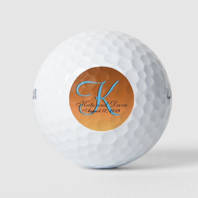 3d Monogram Wedding Favour Golf Balls (Front)