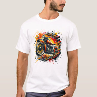 3D Motorcycle Hole in a Brick Wall T-Shirt