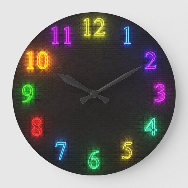 3D Multi-Colour Neon Clock (Front)