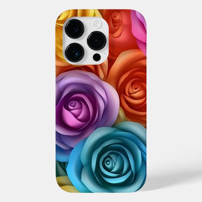 3D Multi-Coloured Roses Case-Mate iPhone Case (Back)
