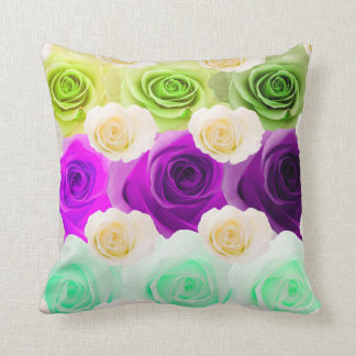 3D Multicolor Rose Pillow