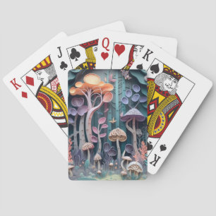 3D Mushroom Garden Playing Cards