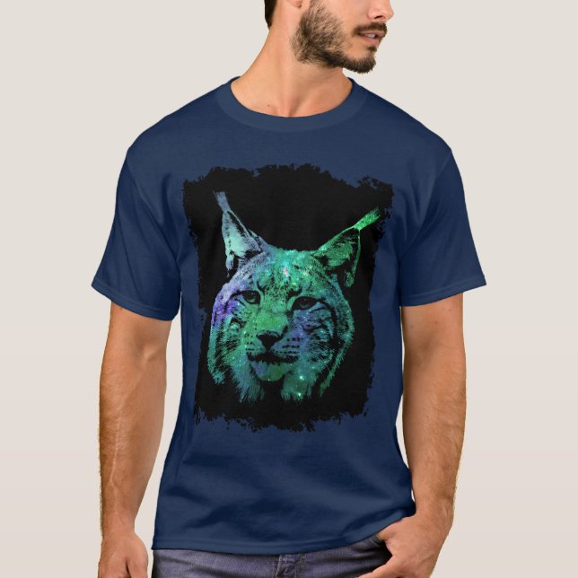 3D mystical Galaxy Lynx  colourful Fantasy Wild T-Shirt (Front)