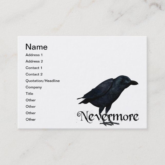3D Nevermore Raven Business Card (Front)