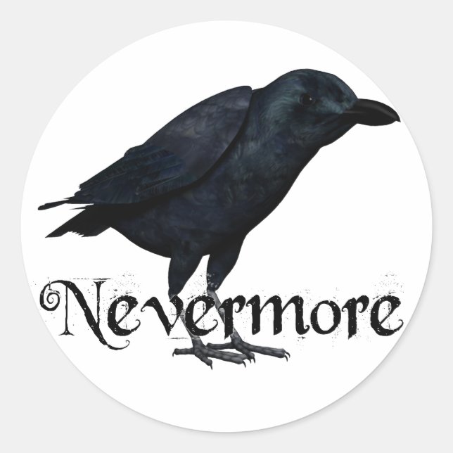 3D Nevermore Raven Classic Round Sticker (Front)