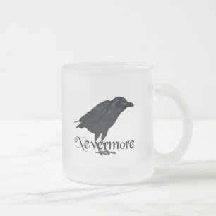 3D Nevermore Raven Frosted Glass Coffee Mug