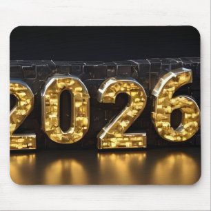 3D Number Design for New Year 2026 Mouse Mat
