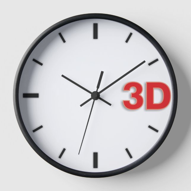 3D O'Clock 2-Rd. Clock (Front)