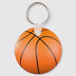 3D orange basketball ball Key Ring