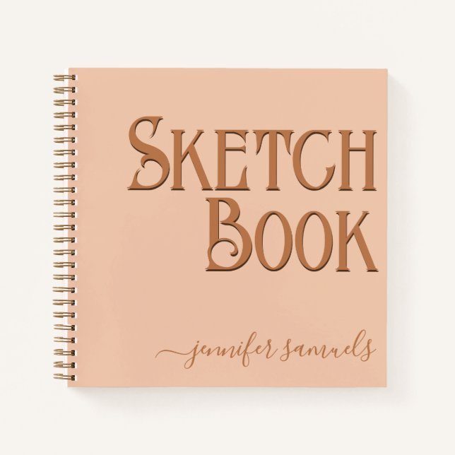 3D Orange Sketching Book by Artist Name (Front)