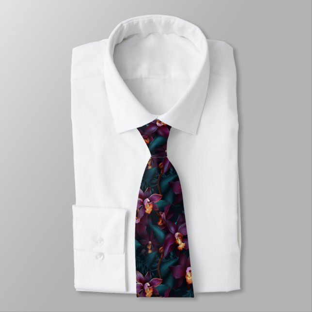 3d orchid in vibrant colours  tie (Tied)