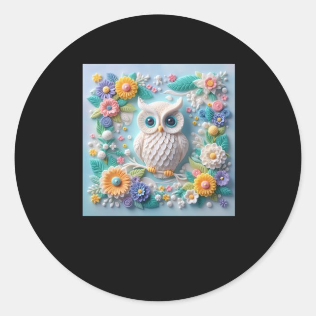 3d Owl #1 Sticker  (Front)
