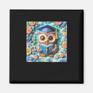 3d Owl #5 Sticker Magnet