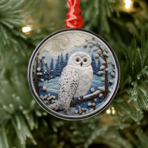 3D Owl Woodland Chirstmas Animal  Metal Tree Decoration