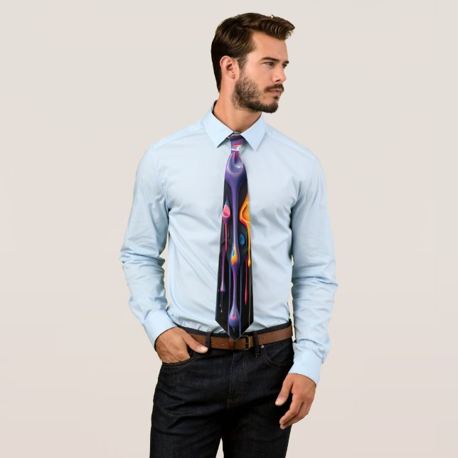 3D Paint Drips Neck Tie (In Situ)